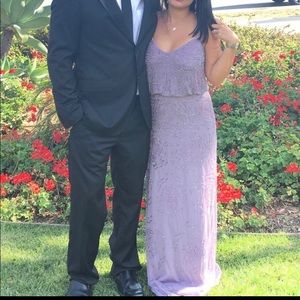 Adrianna Papell beaded dusty orchid Blouson prom formal dress gown purple 4P